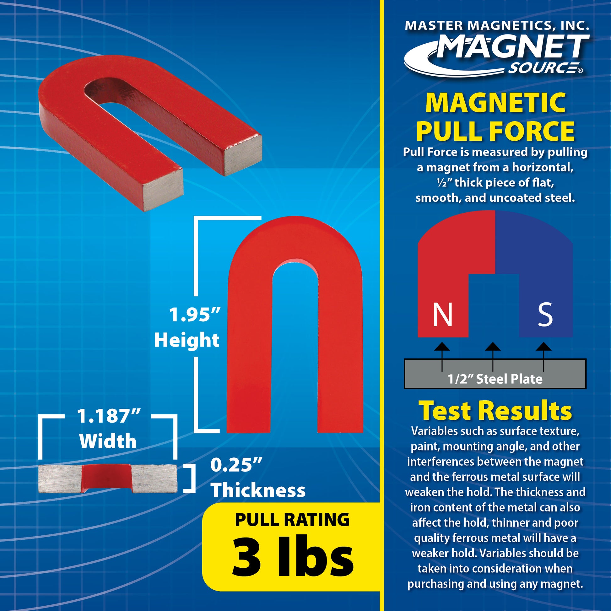 Load image into Gallery viewer, 07225 Alnico Horseshoe Magnet with Keeper - Right Side View