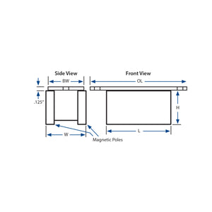 1390A1C Bi-Polar, High-Heat Magnetic Assembly - Side View