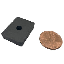 Load image into Gallery viewer, 07006 Ceramic Block Magnet - 45 Degree Angle View Compared to Penny