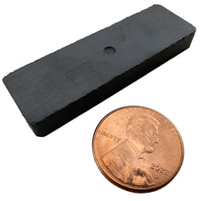 Load image into Gallery viewer, CB246N Ceramic Block Magnet - 45 Degree Angle View Compared to a Penny