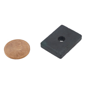 CB40N Ceramic Block Magnet - Compared to Penny for Size Reference