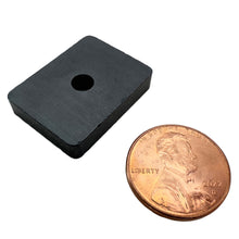 Load image into Gallery viewer, CB41IPC Ceramic Block Magnet - 45 Degree Angle View Compared to a Penny