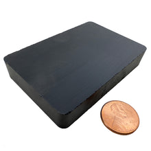 Load image into Gallery viewer, CB802N Ceramic Block Magnet - 45 Degree Angle View Compared to a Penny