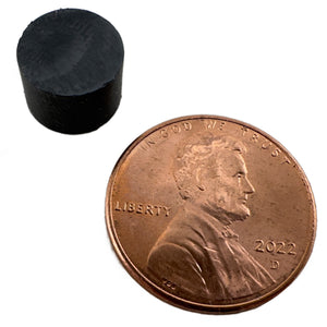 CD003500 Ceramic Disc Magnet - 45 Degree Angle View Compared to a Penny