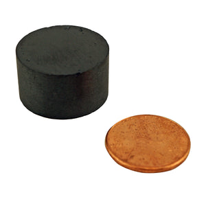 CD008701-S Ceramic Disc Magnet - Compared to Penny for Size Reference