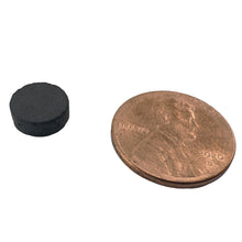 Load image into Gallery viewer, 07073 Ceramic Disc Magnets (15pk) - 45 Degree Angle View Compared to Penny