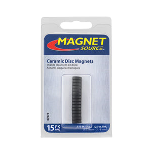 07073 Ceramic Disc Magnets (15pk) - Side View