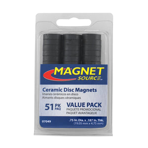 07049 Ceramic Disc Magnets (51pk) - Packaging