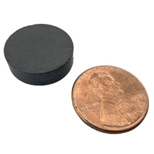 Load image into Gallery viewer, 07003 Ceramic Disc Magnets (8pk) - 45 Degree Angle View Compared to Penny