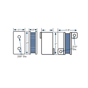 CA42LW2H Ceramic Latch Magnet Assembly - Side View