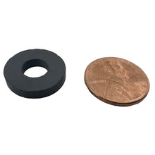 Load image into Gallery viewer, 07005 Ceramic Ring Magnets (6pk) - 45 Degree Angle View Compared to Penny