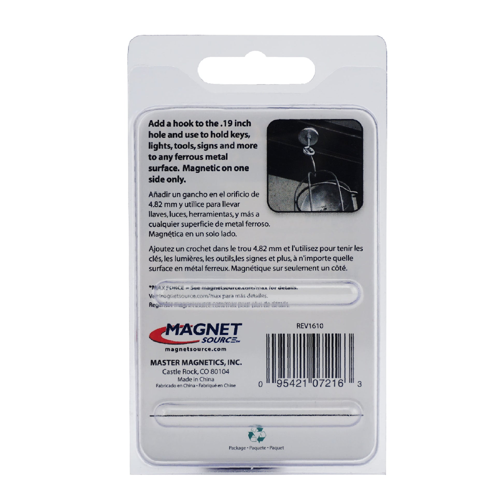 Load image into Gallery viewer, 07216 Ceramic Round Base Magnet - Back of Packaging