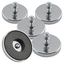 Load image into Gallery viewer, RB50B3N Ceramic Round Base Magnet with Bolt and Nuts - 45 Degree Angle View