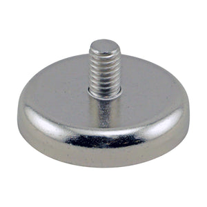 CACM165 Ceramic Round Base Magnet with Male Thread - 45 Degree Angle View