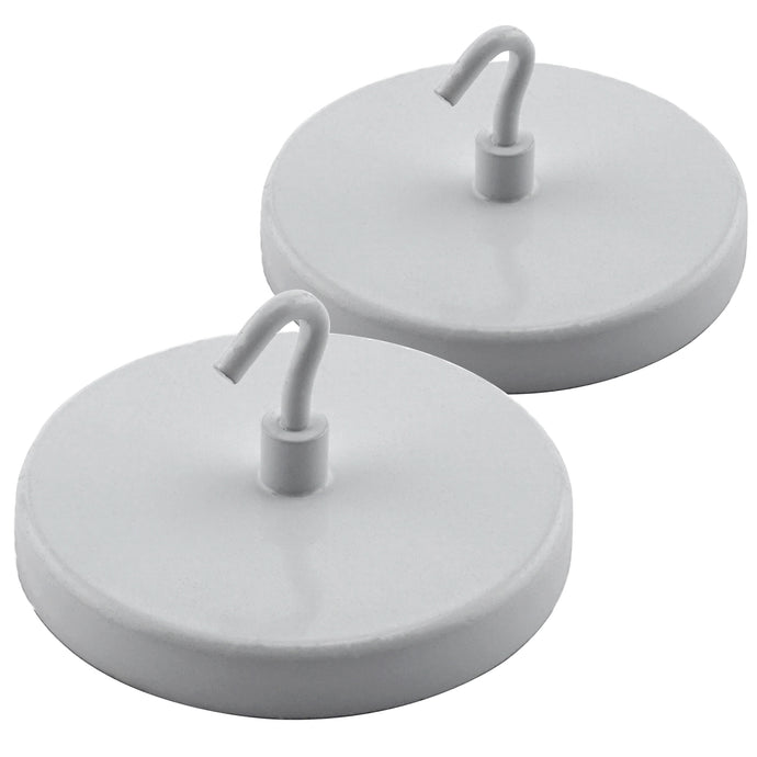 MHHH55X2 Ceramic White Magnetic Hook (2pk) - 45 Degree Angle View