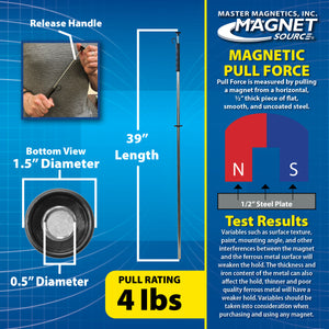 RHS03 Extra-long Magnetic Retrieving Baton with Release - Side View