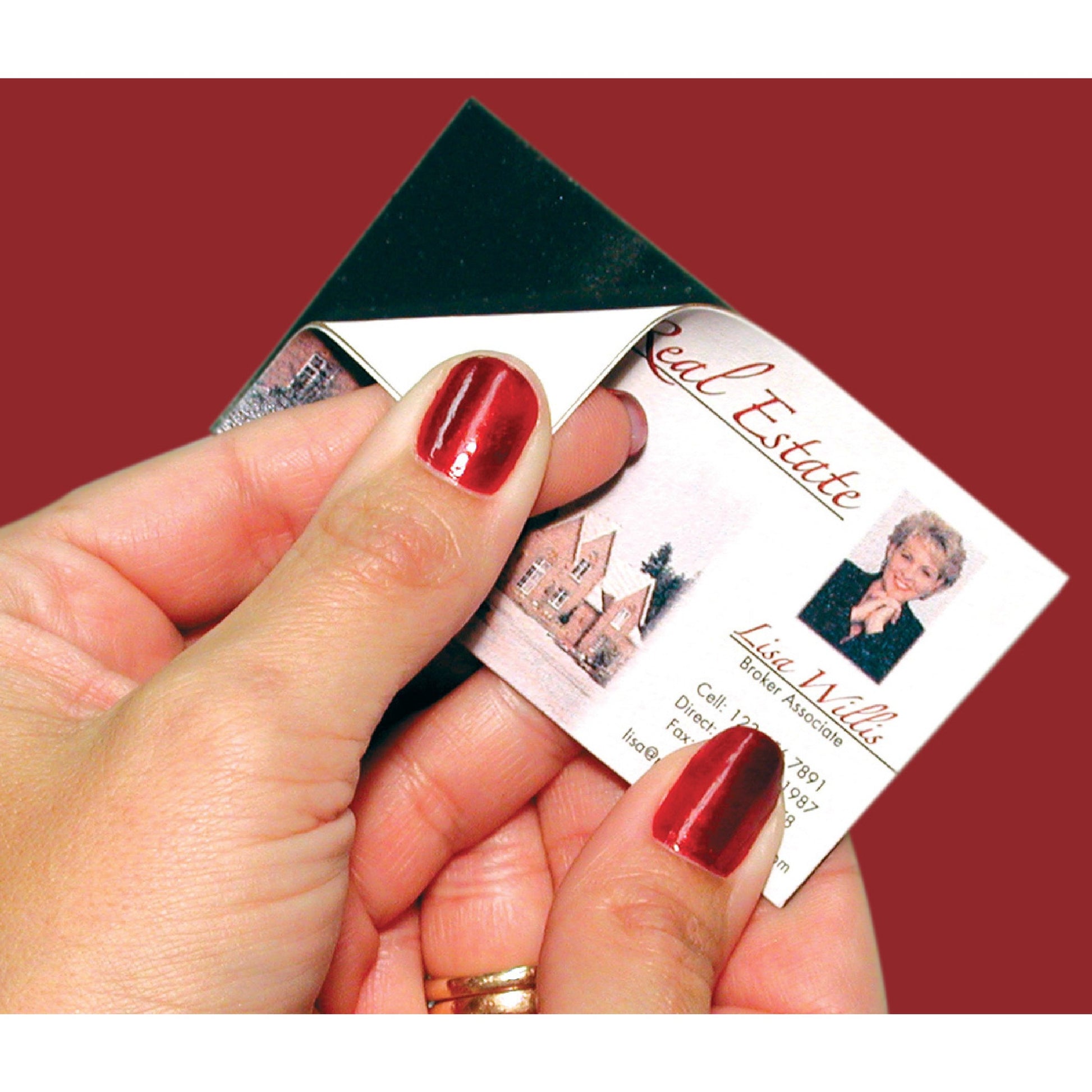 Load image into Gallery viewer, 40100 Flexible Magnetic Business Cards (100pk) - In Use