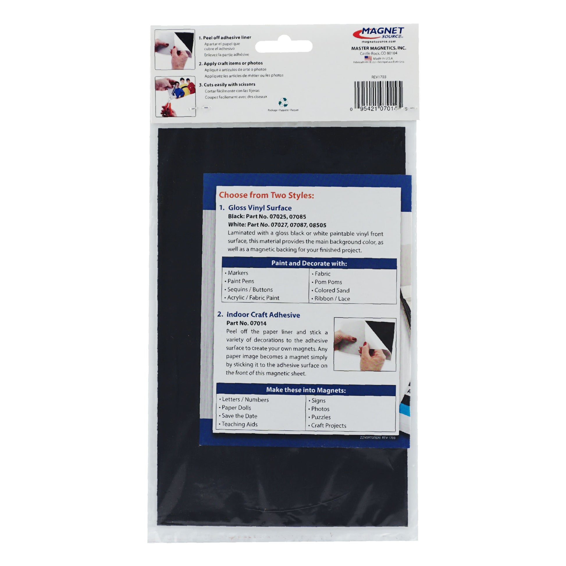 Load image into Gallery viewer, 07014 Flexible Magnetic Sheet with Adhesive - Packaging Front