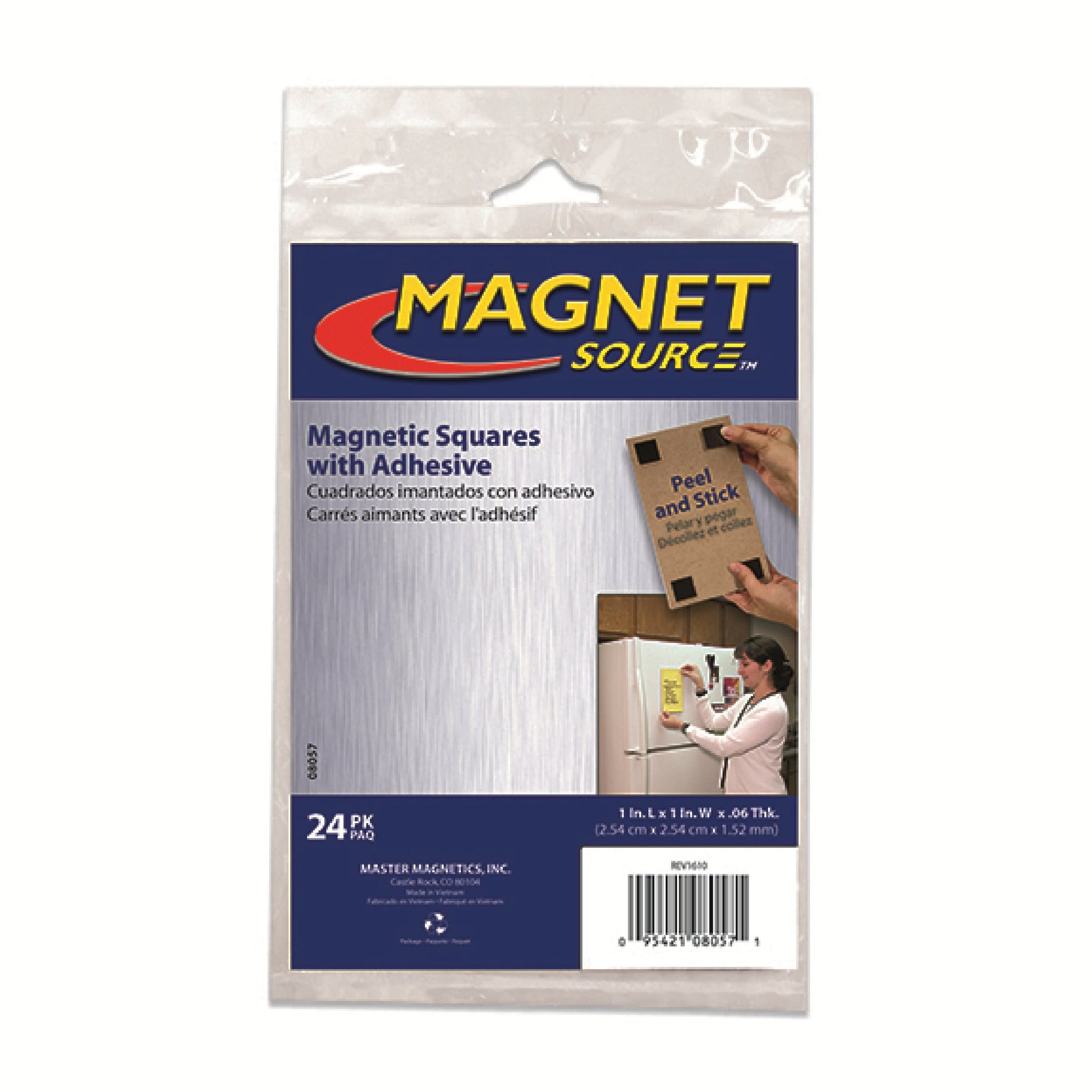 Load image into Gallery viewer, 08057 Flexible Magnetic Squares with Adhesive (24pk) - Packaging