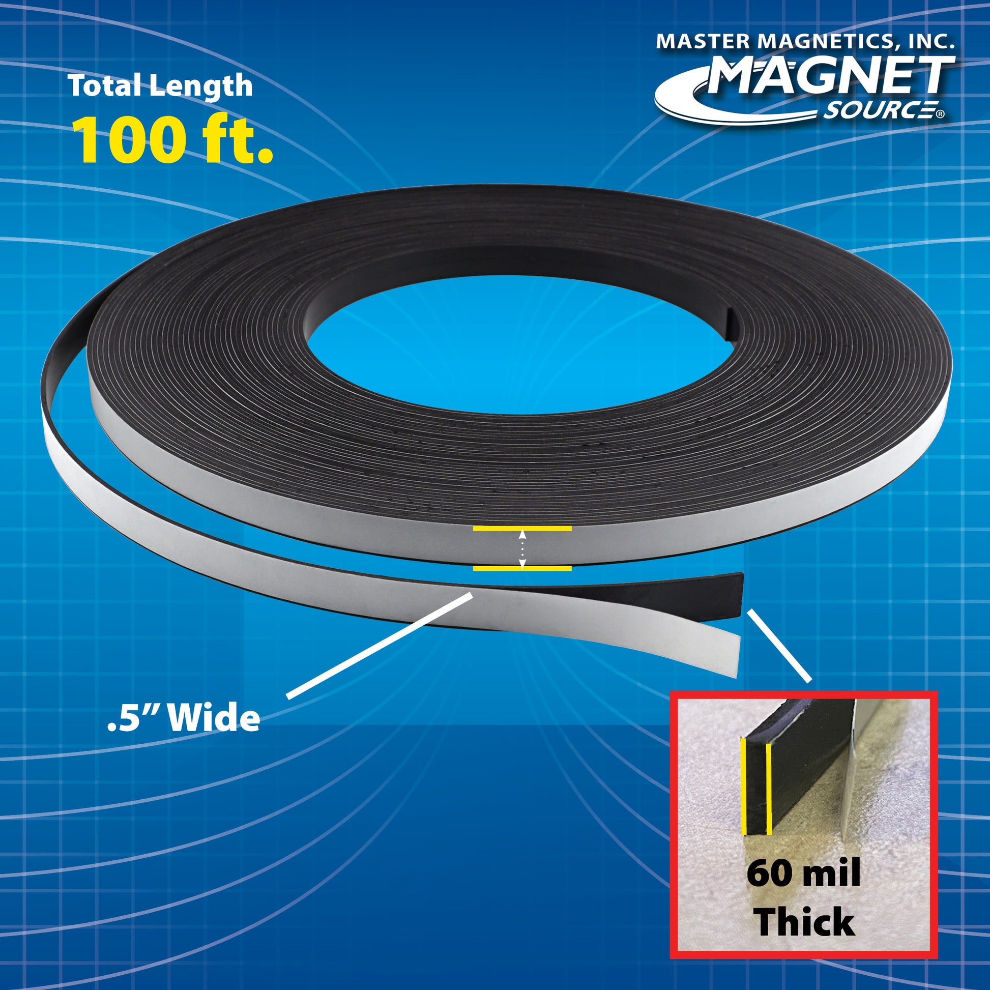 Load image into Gallery viewer, ZGN10P Flexible Magnetic Strip - Bottom View