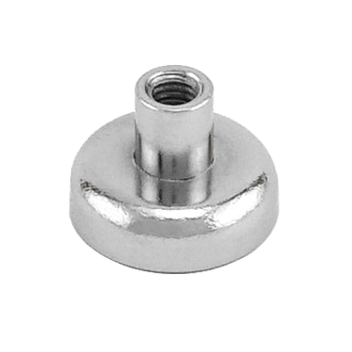 NACF063 Grade 42 Neodymium Round Base Magnet with Female Thread - 45 Degree Angle View