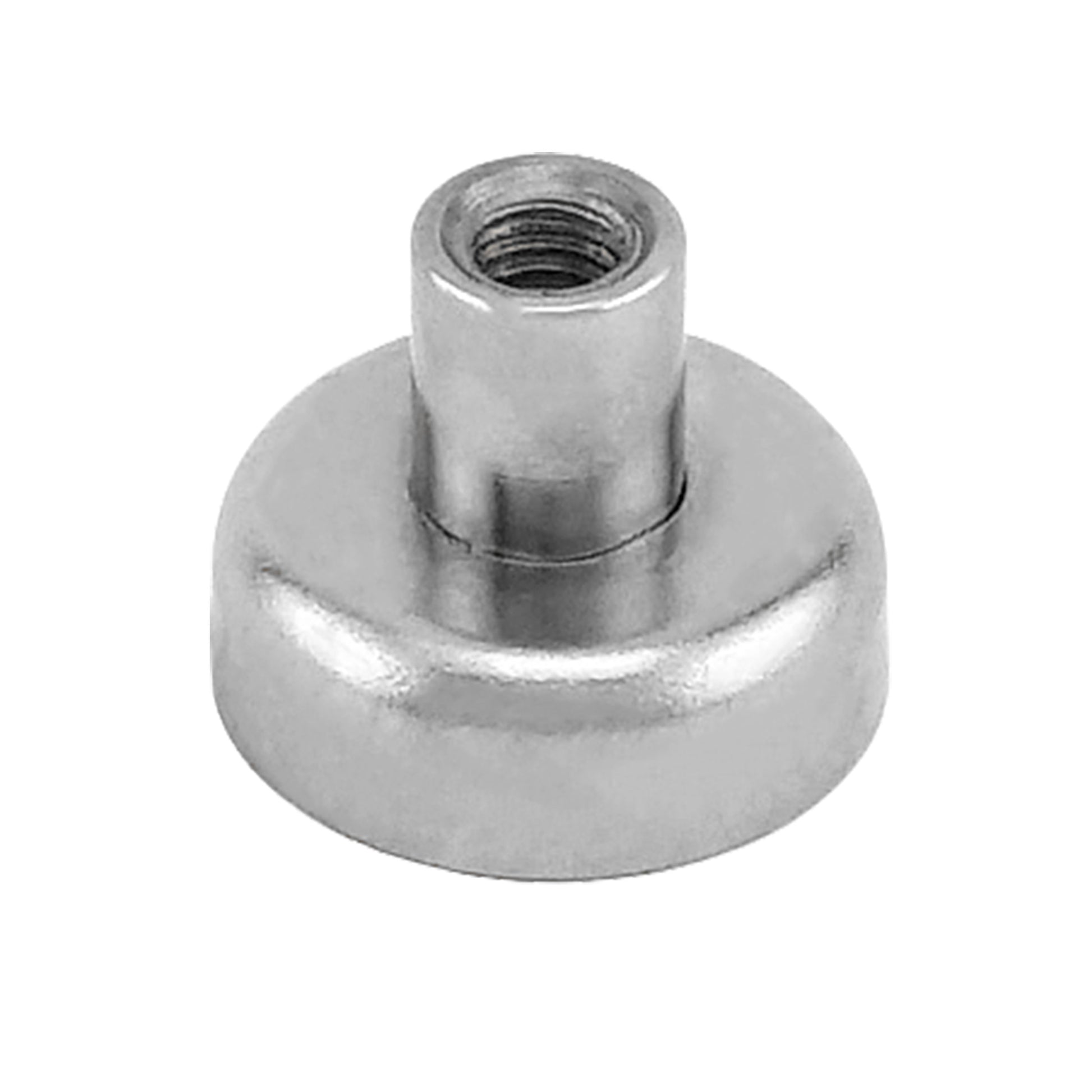 Load image into Gallery viewer, NACF078S02 Grade 42 Neodymium Round Base Magnet with Female Thread - 45 Degree Angle View