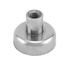 Load image into Gallery viewer, NACF078S02 Grade 42 Neodymium Round Base Magnet with Female Thread - 45 Degree Angle View