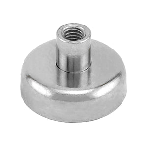 NACF098 Grade 42 Neodymium Round Base Magnet with Female Thread - 45 Degree Angle View