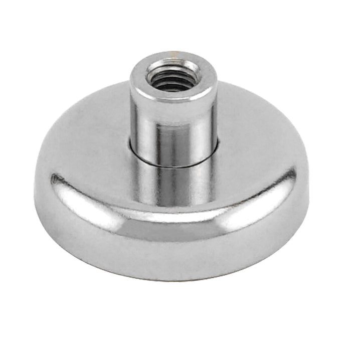 NACF126 Grade 42 Neodymium Round Base Magnet with Female Thread - 45 Degree Angle View