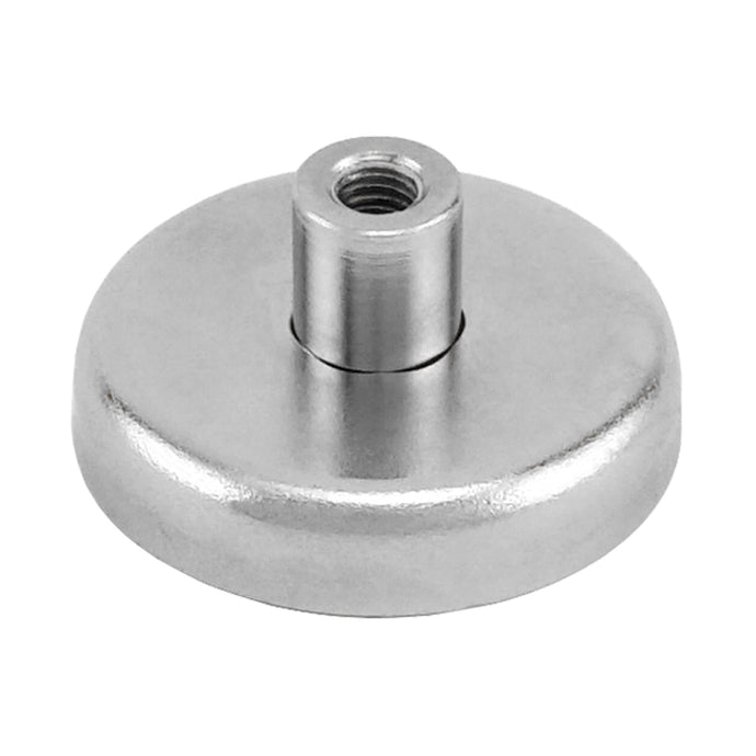 NACF141 Grade 42 Neodymium Round Base Magnet with Female Thread - 45 Degree Angle View