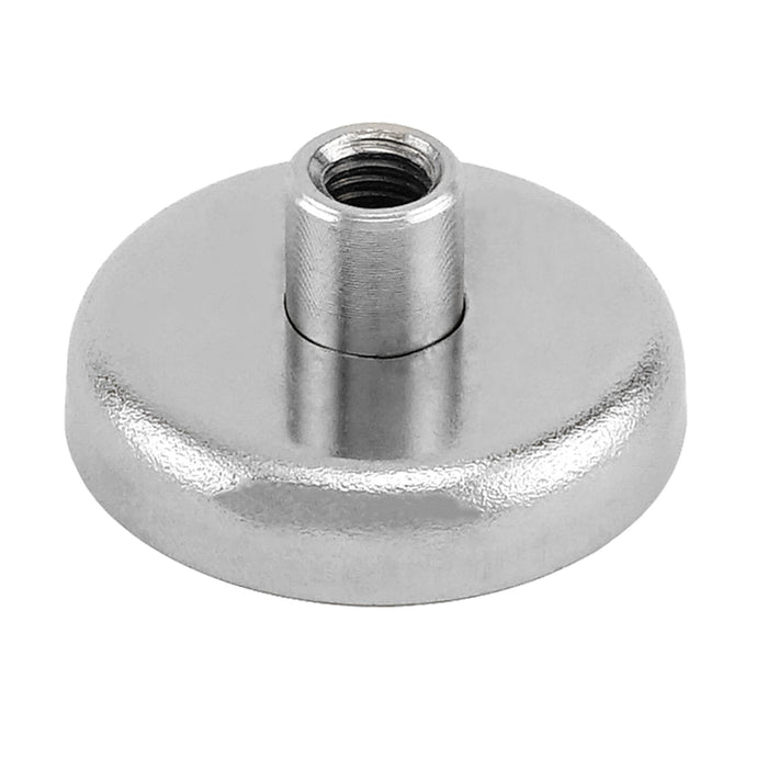 NACF165 Grade 42 Neodymium Round Base Magnet with Female Thread - 45 Degree Angle View