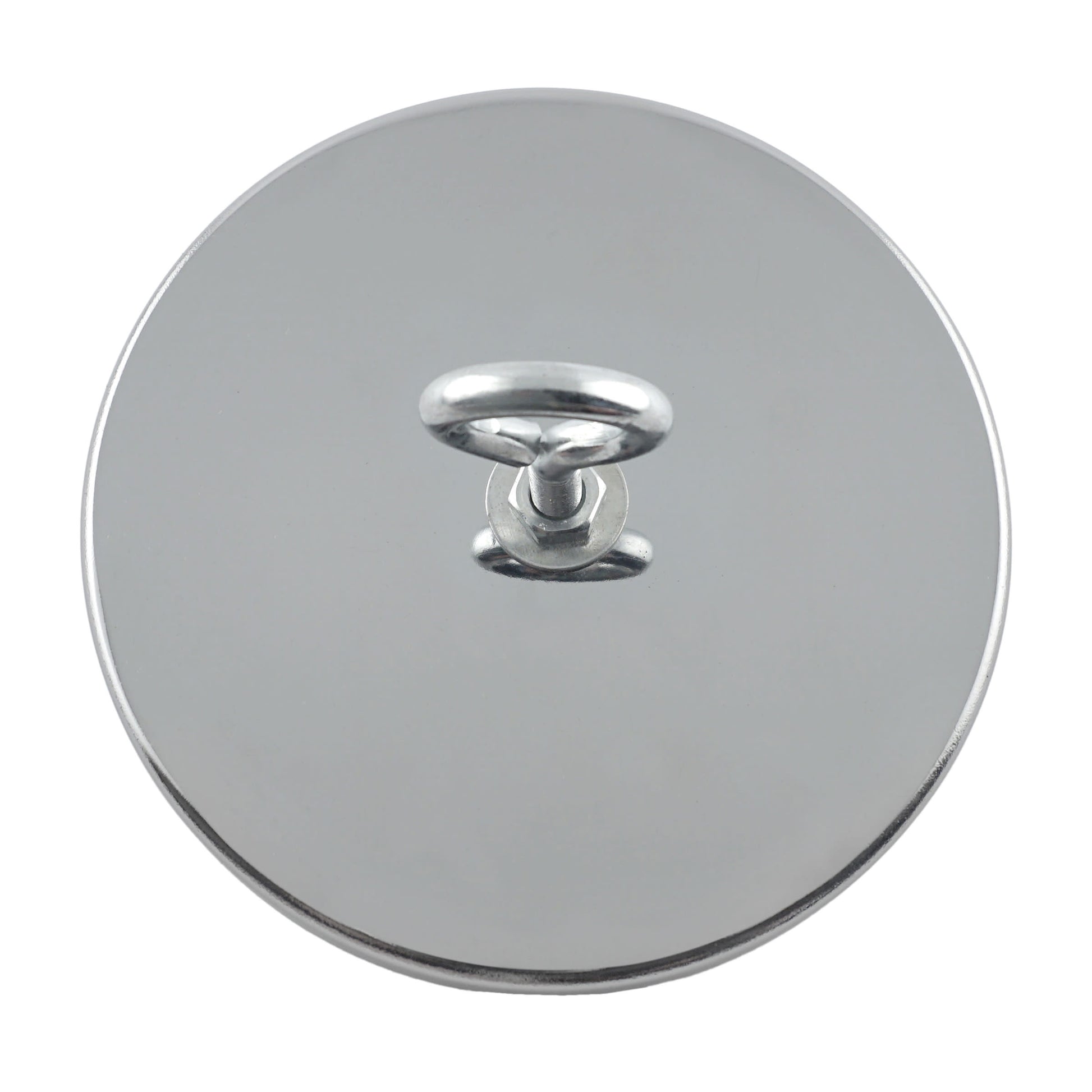 Load image into Gallery viewer, RB100EB Heavy-Duty Ceramic Round Base Magnet Assembled with Eyebolt and Nuts - Top View