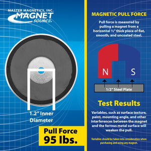 RB80PRC Heavy-Duty Ceramic Round Base Magnet - Bottom View