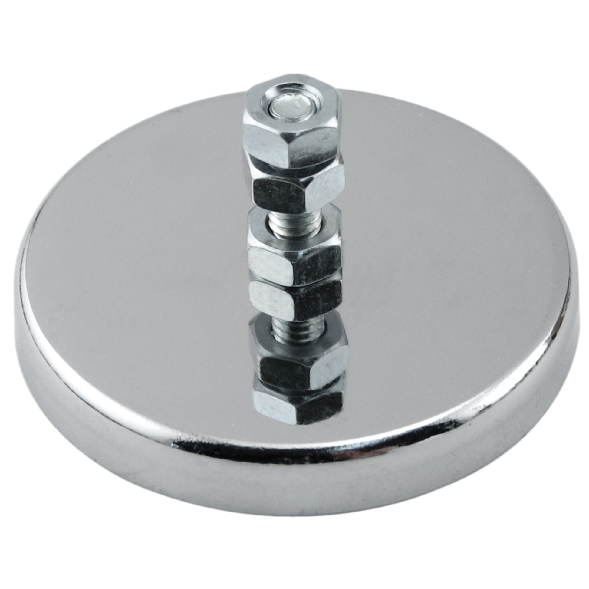 Load image into Gallery viewer, RB70B3N Heavy-Duty Ceramic Round Base Magnet with Bolt and Nuts - 45 Degree Angle View