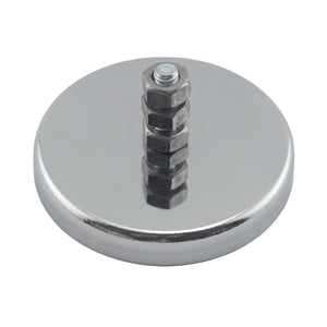 RB70B3N Heavy-Duty Ceramic Round Base Magnet with Bolt and Nuts - 45 Degree Angle View