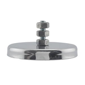 RB70B3N Heavy-Duty Ceramic Round Base Magnet with Bolt and Nuts - Front View