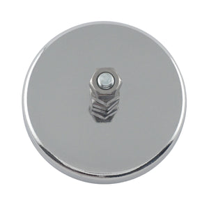 RB70B3N Heavy-Duty Ceramic Round Base Magnet with Bolt and Nuts - Bottom View