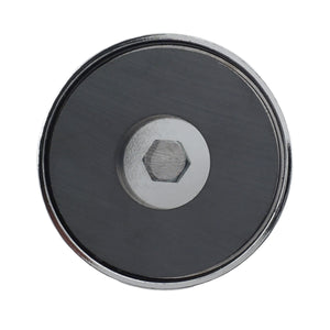 RB70B3N Heavy-Duty Ceramic Round Base Magnet with Bolt and Nuts - Top View