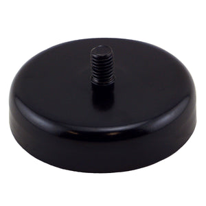 CACM250S01BPC Heavy-Duty Ceramic Round Base Magnet with Male Stud - 45 Degree Angle View