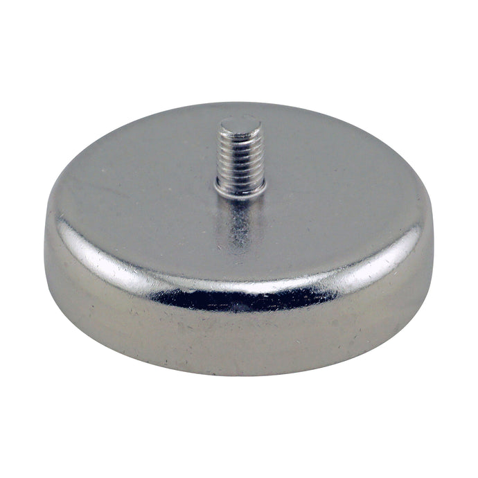 CACM250S01 Heavy-Duty Ceramic Round Base Magnet with Male Stud - 45 Degree Angle View