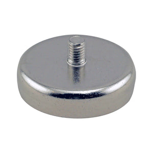 CACM200S01 Heavy-Duty Ceramic Round Base Magnet with Male Thread - 45 Degree Angle View