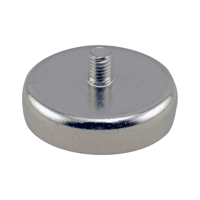 CACM200S01 Heavy-Duty Ceramic Round Base Magnet with Male Thread - 45 Degree Angle View