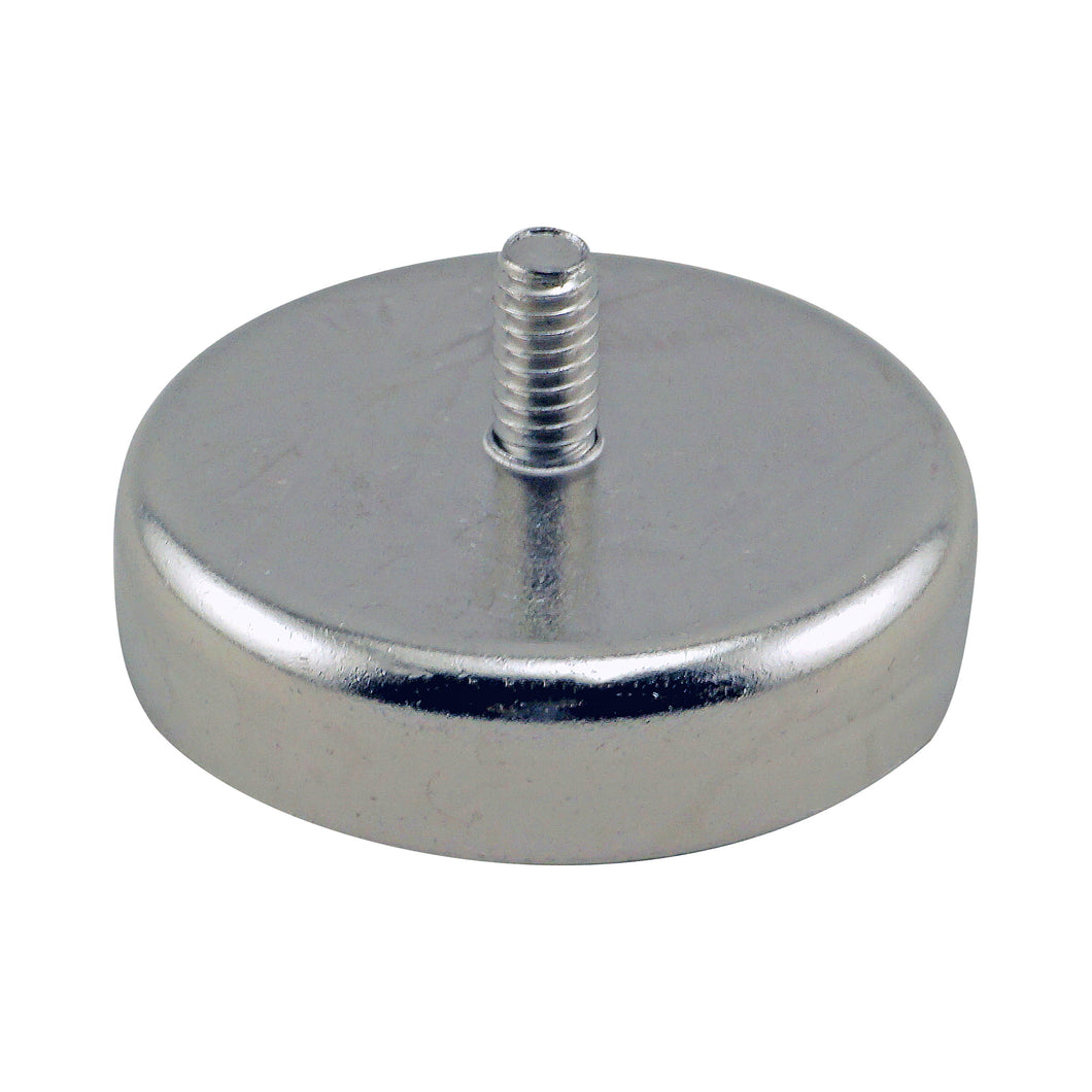 CACM200 Heavy-Duty Ceramic Round Base Magnet with Male Thread - 45 Degree Angle View