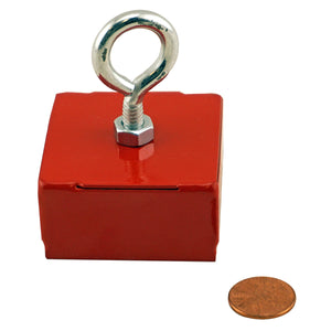 370-30B Heavy-Duty Holding and Retrieving Magnet - Compared to Penny for Size Reference