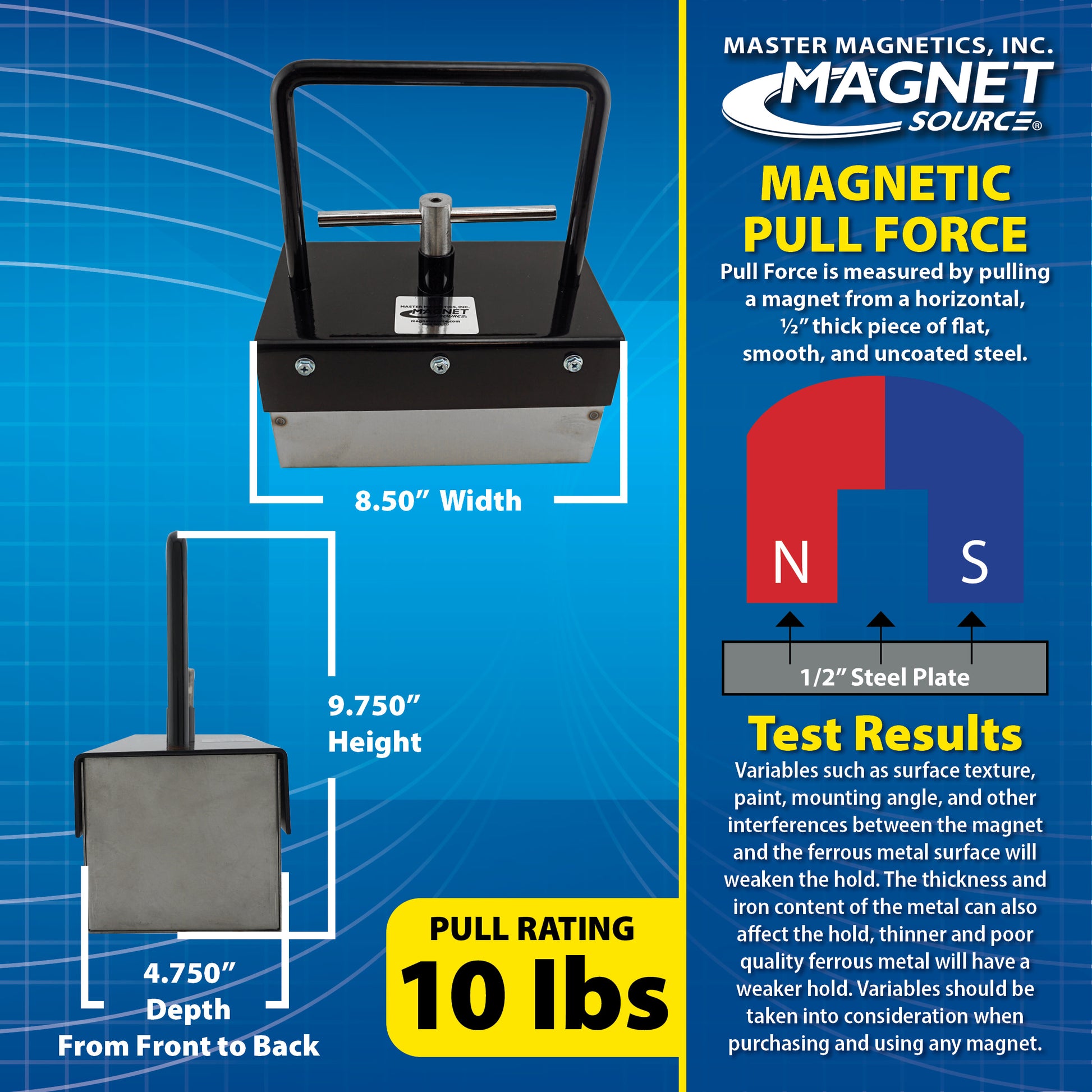 Load image into Gallery viewer, SDML76C Heavy-Duty Magnetic Bulk Parts Lifter Scratch &amp; Dent - Side View