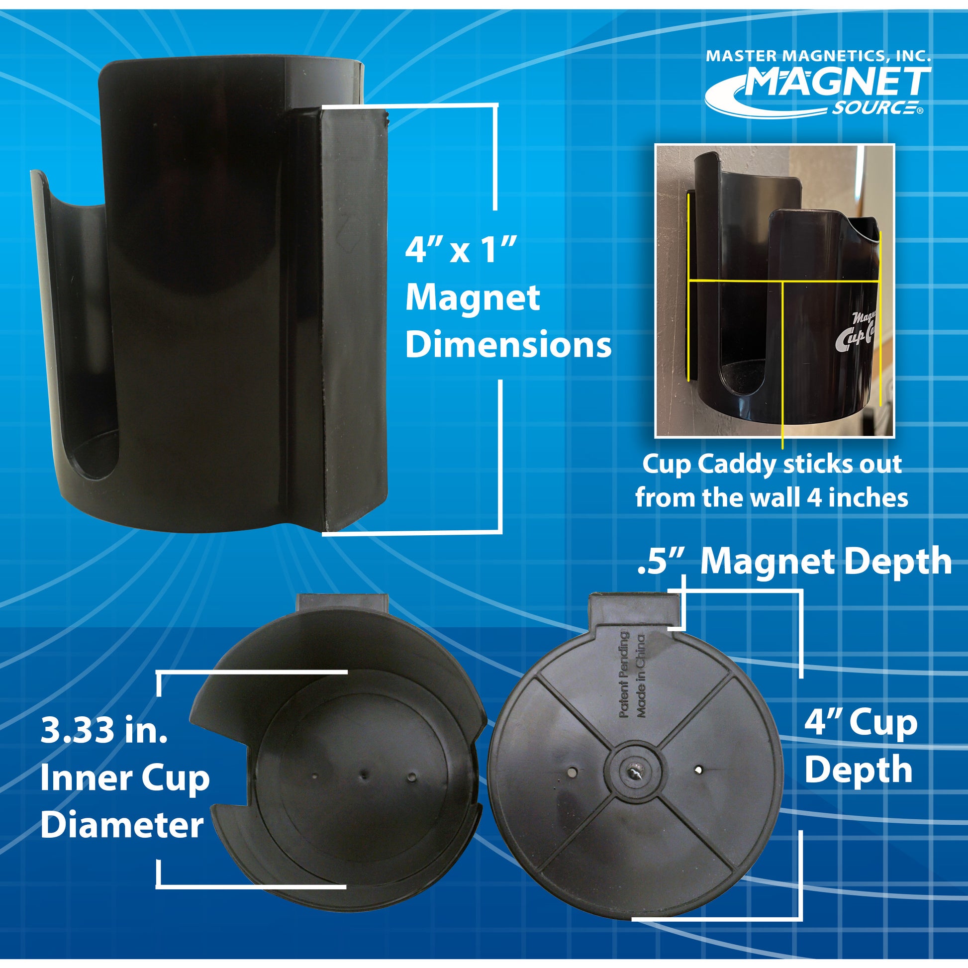 Load image into Gallery viewer, 07583 Magnetic Cup Caddy™, Black - Specifications