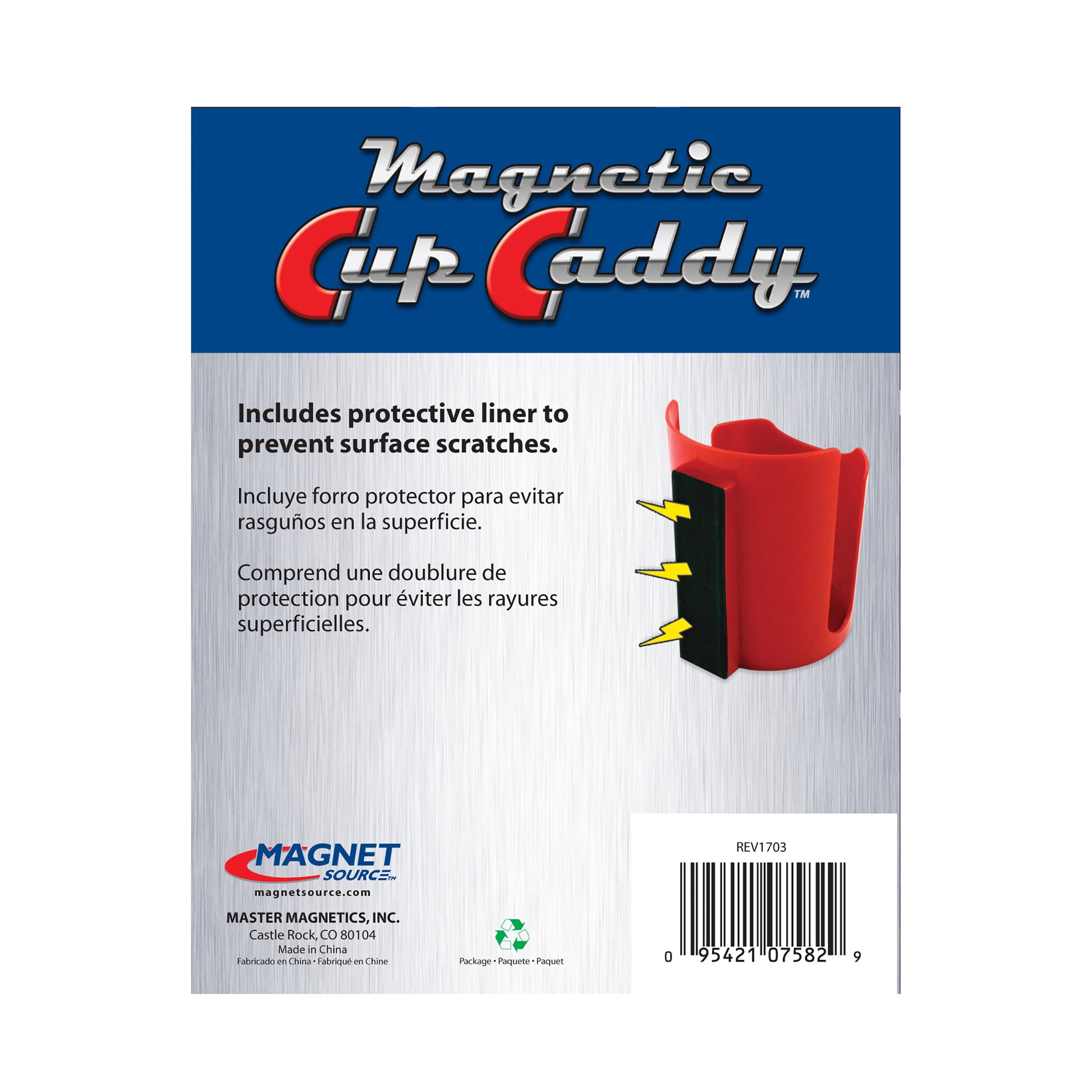 Load image into Gallery viewer, 07582 Magnetic Cup Caddy™, Red - Back of Packaging