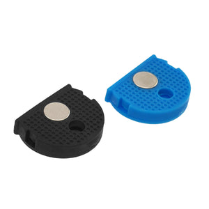 50651 Magnetic Key Caps (2pk, Blue/Black) - 45 Degree Angle View