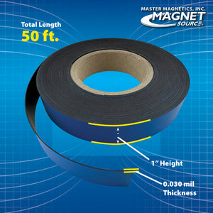 ZGN03040B/WKS50 Magnetic Labeling Strip w/ Blue Vinyl Surface - Side View