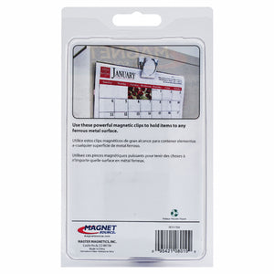 08019 Magnetic Metal Clips (2pk) - Back of Packaging